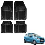 Autokaar Rubber Car Foot Mat for Maruti Alto 800 (Set of 4, Black)