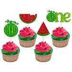 24Pcs Watermelon Cupcake Toppers One in a Melon Cupcake Picks Watermelon First Year Birthday Baby Girl First Birthday Party Cake Decorations Baby Shower Boy Girl 1st Birthday Supplies