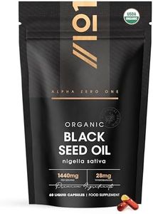 Organic Black Seed Oil Capsules 1440mg – 3X% Thymoquenine - 60 Vegan Capsules – Cold Pressed & Virgin Cumin Seed Oil by Alpha01
