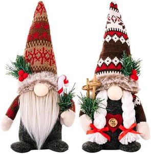 Xiuyer 2PCS Babbo Natale Svedese, Gnomo Bambola Senza Volto, Decorazioni Natalizie Peluche Deco (marrone)