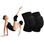 flintronic Volleyball Knee Pads for Dancers, 1 Pair of Soft Breathable Knee Pads with Soft Sponge, Highly Elasticated Knee Pads for Volleyball, Dance, Yoga Tennis, Running, Cycling (M)