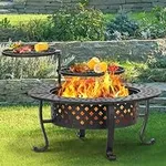 Panovue 42 Inch Fire Pit with 2 BBQ