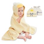 Viviland 2 Pack Hooded Baby Towels, Soft 100% Cotton Baby Bath Towels with Hood, Extra Thick and Absorbent, Essential for Newborns, Kids, Infants - Girls and Boys (Dog & Duck)