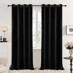 Deconovo Blackout Curtains 2 Panels, Black Thermal Bedroom Curtains, Living Room Darkening Curtains 84 Inches Long, Grommet Window Kids Nursery Curtains, 52W x 84L Inch