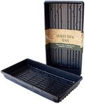 5-Pack 1020 Garden Growing Trays with Drain Holes - 10" x 20" Plastic Plant Trays with Holes - Wheatgrass Sprouting Tray, Microgreens Seed Tray, Hydroponic Trays, Nursery Flats, Greenhouse Supplies.