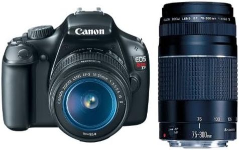 Canon EOS Rebel T3 12.2 MP CMOS Digital SLR with 18-55mm IS II Lens + Canon EF 75-300mm f/4-5.6 III Telephoto Zoom Lens