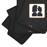 TRAVALL Rubber Car Mats (set of 4) compatible with Mitsubishi Outlander PHEV (2014-2021) Heavy Duty Floor Mats Moulded Premium Mats Easy Clean Black with Clips - Anti Slip All-Weather Protection