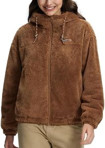 Pioneer Camp Sherpa Jacket Women Casual Winter Jackets for Women Fleece Zip Up Hoodie Fuzzy Coats Lightweight Womens Fleece Jacket