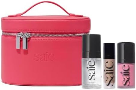 Saie Mini Fuschia Vanity Case Bundle, Soft Glow Makeup Kit (4 ct)