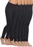 Felina Velvety Super Soft Lightweight Leggings 2-Pack - for Women - Yoga Pants, Workout Clothes (Black, XX-Large)