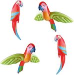 4 Pcs Inflatable Flying Parrot Colorful Inflatable Parrot Birds Decorations for Birthday Baby Shower Wedding Summer Luau Beach Pool Hawaii Hawaiian Tropical Holiday Carnival Party Supplies Favors