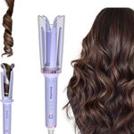Automatic Curling Iron 1 Inch, Anti-Scald Automatic Hair Curler for Long Hair, Easy-to-use Rotating Curling Iron with 3 Temperature, Auto Shut-Off Dual Voltage Curling Iron for Hair Styling (Purple)