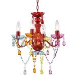 Mini Chandelier Crystal Chandelier Lighting Colorful Chandeliers Small 4 Light Chandelier with Multicolor Acrylic Crystals Pendant Light Fixtures