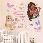 wondever Princess Wall Stickers Quotes Girls Butterfly Peel and Stick Wall Art Decals for Girls Bedroom Kids Room Baby Nursery