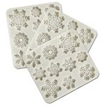 3 Pcs Fondant Silicone Molds, VEINARDYL 30 Cavity 3D Christmas Snowflake Mould Sugarcraft Cake Decoration Cupcake Topper Crafting Projects Sugar Gum Paste Resin Polymer Clay Mold