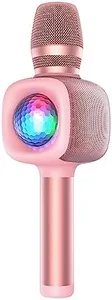 bopmen Star10 Wireless Bluetooth 5.2 Karaoke Microphone for Singing, 4-in-1 Karaoke Machine Portable Handheld Mic Speaker with Disco Light for Car Travel Home Party, Gifts for Adults and Kids