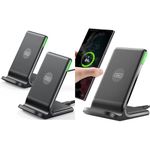 INIU Wireless Charger 2-Pack, 15W Qi Certified Fast Wireless Charger Stand with Sleep-friendly Light & Wireless Charger, 15W Fast Wireless Charging Stand Qi Certified Sleep-friendly Adaptive Light