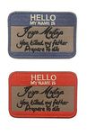 Antrix 2 Pieces Hello My Name is Inigo Montoya Funny Patch Military Emblem Badge Patch Embroidered Tactical Patch for Backpacks Caps Vests Service Dogs-3.15"x2"