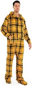 Gardentime Unisex Adult Onesie Pajamas Warm Fleece One Piece Jumpsuits Sleepwear Homewear Christmas Cosplay Costume Outfits, Yellow and Black, 3X-Large