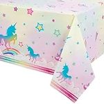 WERNNSAI Unicorn Table Covers - 2 Pack Rainbow Unicorn Party Decorations 137 x 274cm Printed Plastic Tablecloth for Girls Birthday Baby Shower Unicorn Themed Party Supplies