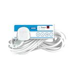 STATUS White Extension Lead | 6m Extension Cable with 2 Sockets with Neon Indicator | S2W6MS8