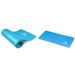 ProsourceFit Extra Thick Yoga and Pilates Mat ½” (13mm) & Extra Thick Yoga Knee Pad and Elbow Cushion 15mm (5/8”) Fits Standard Mats for Pain Free Joints in Yoga, Pilates, Floor Workouts