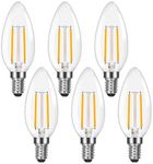 Lepro E12 LED Bulbs B11 C35 Chandelier Light Bulb Filament LED Candle Bulbs, Dimmable 5.5 watt 60W Equivalent, 500 Lumen 2700K Warm White, Ceiling Fan Bulb Candelabra Bulbs, Pack of 6