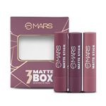 MARS Matte Box Set of 3 Lipsticks for Women | Long-Lasting | Smooth Finish | Moisturising | One Swipe Pigmentation (3x3.2 gm) (03-Plum)