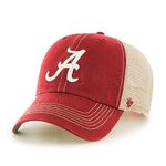 47 NCAA Trawler Team Color Mesh Trucker Clean Up Adjustable Hat, Adult One Size Fits All (Alabama Crimson Tide Red), Red, One Size