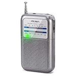 PRUNUS DE333 Portable Radio AM FM Pocket Transistor Radio with Excellent Reception, Tuning Knob with Signal Indicator, AAA Battery Operated