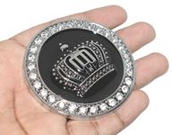 Incognito King Crown Emblem Sticker for All Cars, Bikes, Metal (Big - 6.5 cm, Silver)