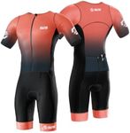 SLS3 Triathlon Suits Mens Elite Aero Tri Suit Men - Trisuit Triathlon - Full Zip, Aero Sleeves, Internal and Rear Pockets (Horizon, Small)