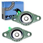 PGN UCFL201-8 Pillow Block Bearing - Pack of 2 Flange Mounted Pillow Block Bearings - Chrome Steel Bearings with 1/2" Bore - Self Alignment