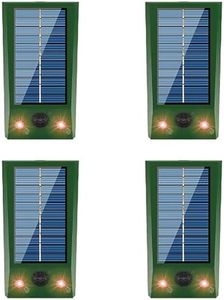 XIAXIA 4x Solar animal Repellent Against Wild Animals Such As Raccoons, Cat,Deer, Foxes, Boars,animal Repellents with red LED Light