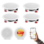 Powerlink 9" Bluetooth Flush Mount in-Ceiling 2-Way Speaker System Quick Connections Polypropylene Cone & Polymer Tweeter Stereo Sound 180 Watt(30W Each) for Office, Gym, Home Theater (Pack of 6)