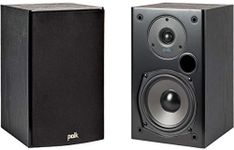 Polk Audio T15 100 Watt Home Theater Bookshelf Speakers – Hi-Res Audio with Deep Bass Response, Dolby and DTS Surround, Wall-Mountable, Pair, Black