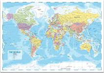 World Map Poster – 84 x 60cm Large Wall Map of the World – World Map Wall Art Atlas - Perfect Travel Map, Classroom Decoration or Geography Gift