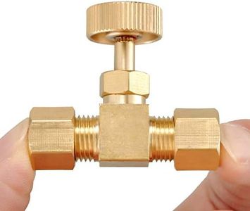 Minimprover Premium Brass Replacement Control Needle Valve 1/4" OD Compression X 1/4" OD Compression