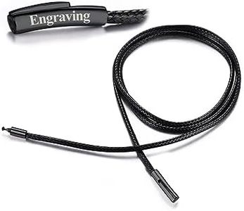 FaithHeart Personalized Customized Unisex Black Necklace Mens Rope Braided Leather Necklace for Jewelry Making