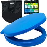 Portable Camping Toilet Kit, 5-Gallon & 8-Gallon Bucket Toilet Seat with Lid, Waste Bags & Carry Case for Boating, Outdoor, Travel, and Emergency Use. Ideal Bathroom Solution for Adults