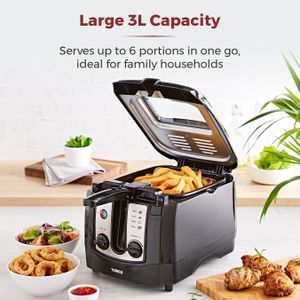 Tower 3L Deep Fat Fryer – Adjustable Thermostat, 2300W, Black