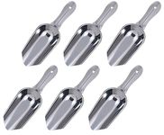 FINALITY Stainless Steel Ice Scoop,Ice Picker,Popcorn Scoop,Stainless Steel Ice Scooper for Ice Maker Ice Bucket Kitchen Freezer,Bar Party, Wedding,Heavy Duty,Dishwasher Safe,Color-Silver (Pack of 6)