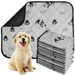 6 Pack Washable Dog Pee Pads, 17.7 x 23.6 Inches Reusable Puppy Training Mats Waterproof Non-Slip Potty Mat for Whelping, Training, Travel, Potty, Playpen (Grey)