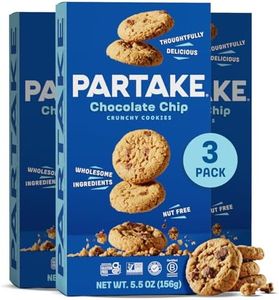 Partake Crunchy Chocolate Chip Cookies - Gluten Free - Vegan - Free From the Top 9 Allergens Including Dairy, Wheat, Soy, Eggs, & Peanuts - Non GMO - Safe School & Office Snack (3 Pack, 5.5oz Boxes)