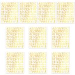 Rolin Roly 10PCS Glitter Gold Letter Stickers Self Adhesive Alphabet Stickers Vinyl Number Sticky Numbers Punctuation Stickers for Sign DIY Scrapbooking Cap Cards Decoration