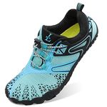 L-RUN Athletic Hiking Water Shoes Mens Womens Barefoot Aqua Swim Walking Shoes, G_blue, 8.5 Women/7 Men