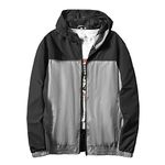 Mens Lightweight Windbreaker Active Jacket Water-Resistant Hooded Wind Breakers Black Size M