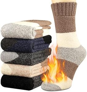 Heatuff Women's Winter Wool Socks Warm Soft Full Cushion Crew Socks (5 Pairs)