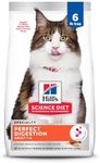 Hill's Science Diet Perfect Digestion, Adult 1-6, Digestive Support, Dry Cat Food, Chicken, Brown Rice, & Whole Oats, 6 lb Bag