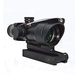 FIRECLUB ACOG Style 4X32 scope True Fiber Red/Green Illuminated Crosshair (Red Chevron Illuminated)